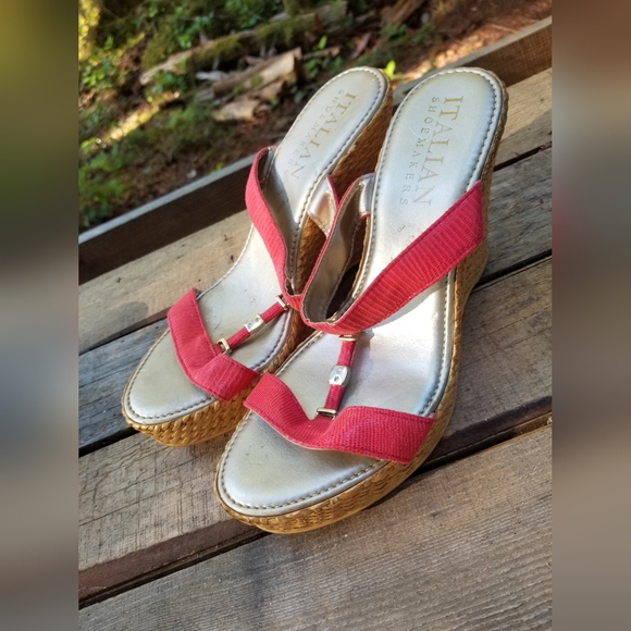 Size 8 Pink & Black Sets High Heel Shoes Italian Shoemakers  & Greenwich Village - Picture 6 of 13